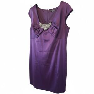 David Meister Plus Size Plum Embellished Sheath Dress
